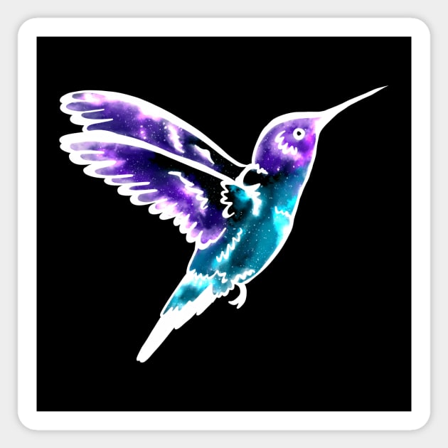 Hummingbird heart: galaxy animal Sticker by TheDoodlemancer